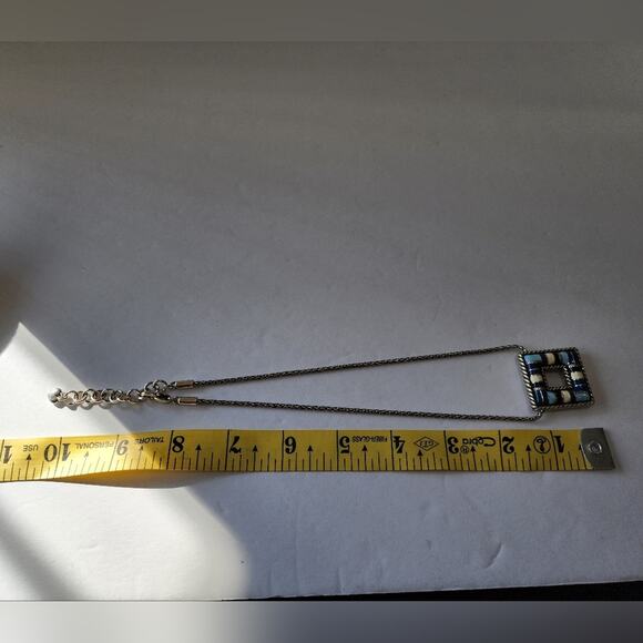 Brighton‎ Blue and White Enamel Square Pendant Necklace - Picture 3 of 7